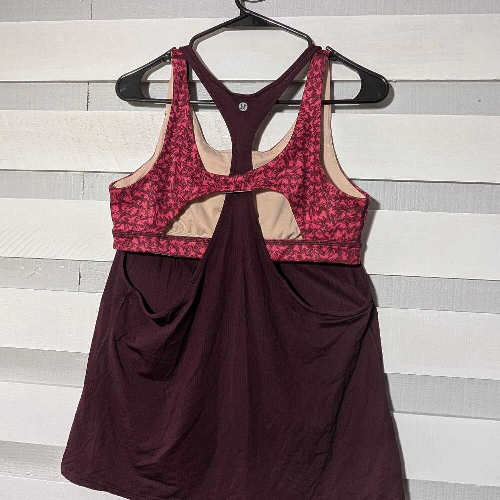 Lululemon All Sport Support Tank Bordeaux Drama Mountain Peaks Bon Bon Bordeaux - Picture 7 of 10